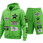 Premium Cotton Fleece Hoodie & Shorts Set - Essential Streetwear